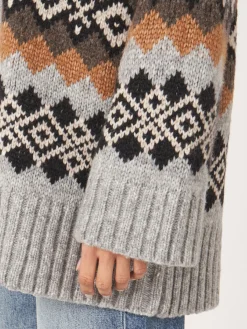 Intarsien Strickjacke Aus Italienischem Garn