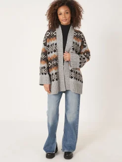 Intarsien Strickjacke Aus Italienischem Garn