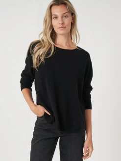 Kaschmirpullover Mit Rundem Saum Und U-Boot-Ausschnitt