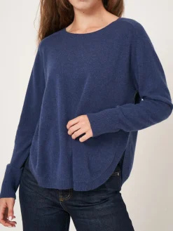 Kaschmirpullover Mit Rundem Saum Und U-Boot-Ausschnitt