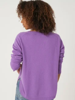 Kaschmirpullover Mit Rundem Saum Und U-Boot-Ausschnitt