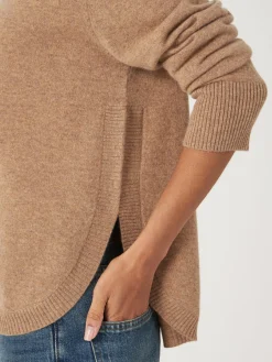 Kaschmirpullover Mit Rundem Saum Und U-Boot-Ausschnitt