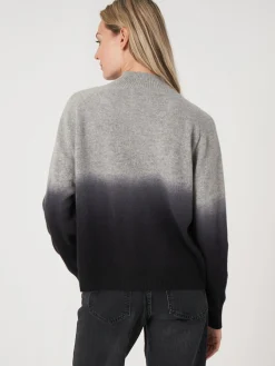 Kaschmirpullover Mit Stehkragen Und Dip-Dye-Muster