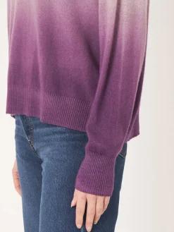 Kaschmirpullover Mit Stehkragen Und Dip-Dye-Muster