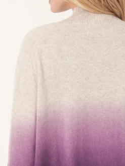 Kaschmirpullover Mit Stehkragen Und Dip-Dye-Muster