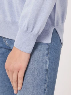 Kaschmir-Seidenmischung Pullover Mit V-Ausschnitt