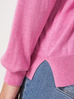 Kaschmir-Seidenmischung Pullover Mit V-Ausschnitt