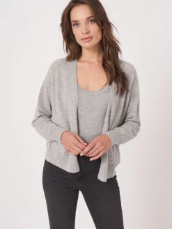 Kaschmir-Strickjacke Mit Offener Vorderseite Und Taschen