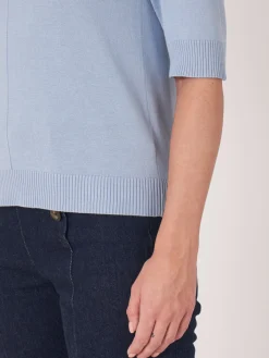 Kurzarm-Pullover Aus Baumwollmischung