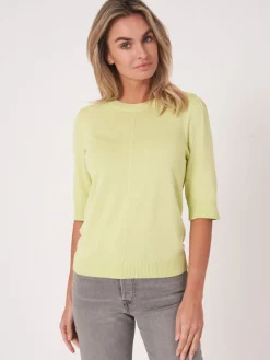 Kurzarm-Pullover Aus Baumwollmischung