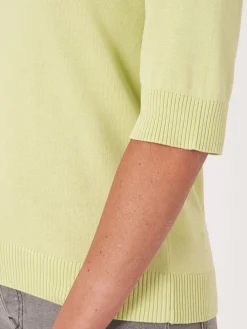 Kurzarm-Pullover Aus Baumwollmischung