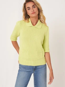 Kurzarm-Pullover Aus Größem Rippenstrick