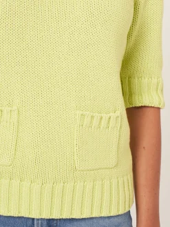Kurzarm-Pullover Aus Größem Rippenstrick