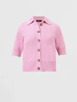 Kurzarm-Strickjacke Mit Rollkragen