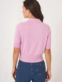 Kurzarm-Strickjacke Mit Rollkragen