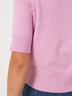Kurzarm-Strickjacke Mit Rollkragen