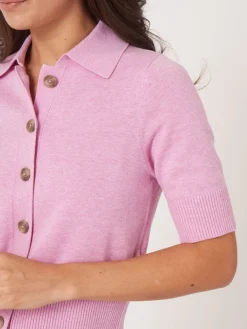 Kurzarm-Strickjacke Mit Rollkragen
