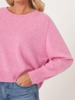 Kurzer Bio-Kaschmir-Raglan-Pullover