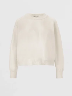 Kurzer Bio-Kaschmir-Raglan-Pullover
