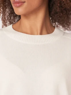 Kurzer Bio-Kaschmir-Raglan-Pullover