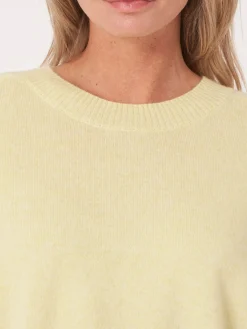 Kurzer Bio-Kaschmir-Raglan-Pullover