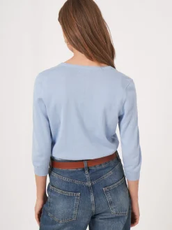 Kurzer Cardigan Mit Rundhalsausschnitt Aus Organischer Baumwollmischung