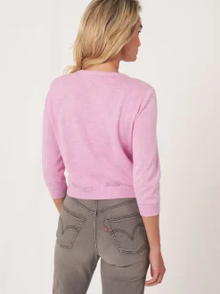Kurzer Cardigan Mit Rundhalsausschnitt Aus Organischer Baumwollmischung