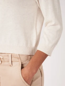 Kurzer Cardigan Mit Rundhalsausschnitt Aus Organischer Baumwollmischung