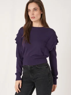 Kurzer Pullover Aus Merinowolle Mit Schulterdetails