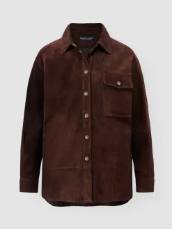 Lange Hemd-Bluse Aus Wildleder