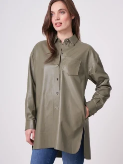 Lange Lederbluse