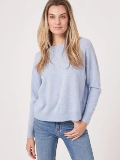 Lassiger Bio-Kaschmir-Pullover Mit Geknopftem Rucken