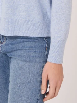 Lassiger Bio-Kaschmir-Pullover Mit Geknopftem Rucken