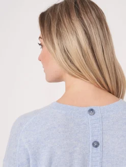 Lassiger Bio-Kaschmir-Pullover Mit Geknopftem Rucken