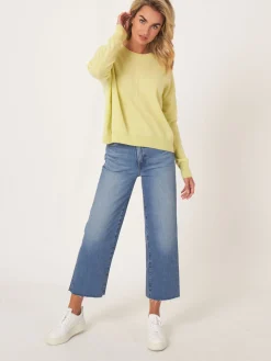 Lassiger Bio-Kaschmir-Pullover Mit Geknopftem Rucken