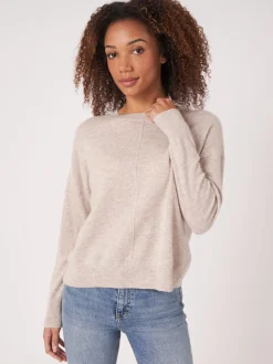 Lassiger Bio-Kaschmir-Pullover Mit Geknopftem Rucken