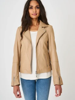 Leder-Bikerjacke