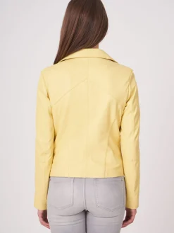 Leder-Bikerjacke