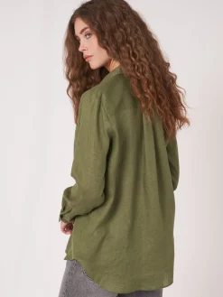 Leinenbluse Mit Brusttaschen