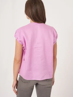 Leinenbluse Mit Kordelzug Am Armlocher