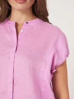 Leinenbluse Mit Kordelzug Am Armlocher