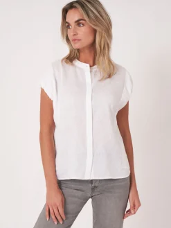 Leinenbluse Mit Kordelzug Am Armlocher
