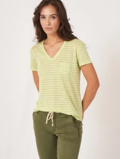 Leinen-T-Shirt Mit Lurex-Streifen