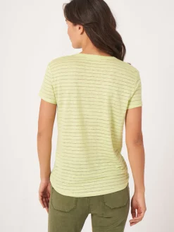 Leinen-T-Shirt Mit Lurex-Streifen