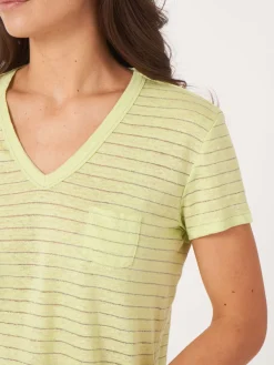 Leinen-T-Shirt Mit Lurex-Streifen