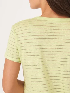 Leinen-T-Shirt Mit Lurex-Streifen