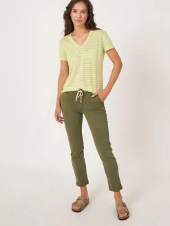 Leinen-T-Shirt Mit Lurex-Streifen