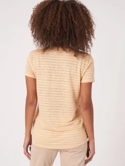 Leinen-T-Shirt Mit Lurex-Streifen