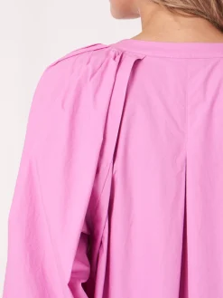 Locker Geschnittene Bluse Mit 3/4 Raglan-Puffarmeln