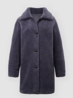 Mittellanger Faux Shearling Mäntel Mit Wendefunktion